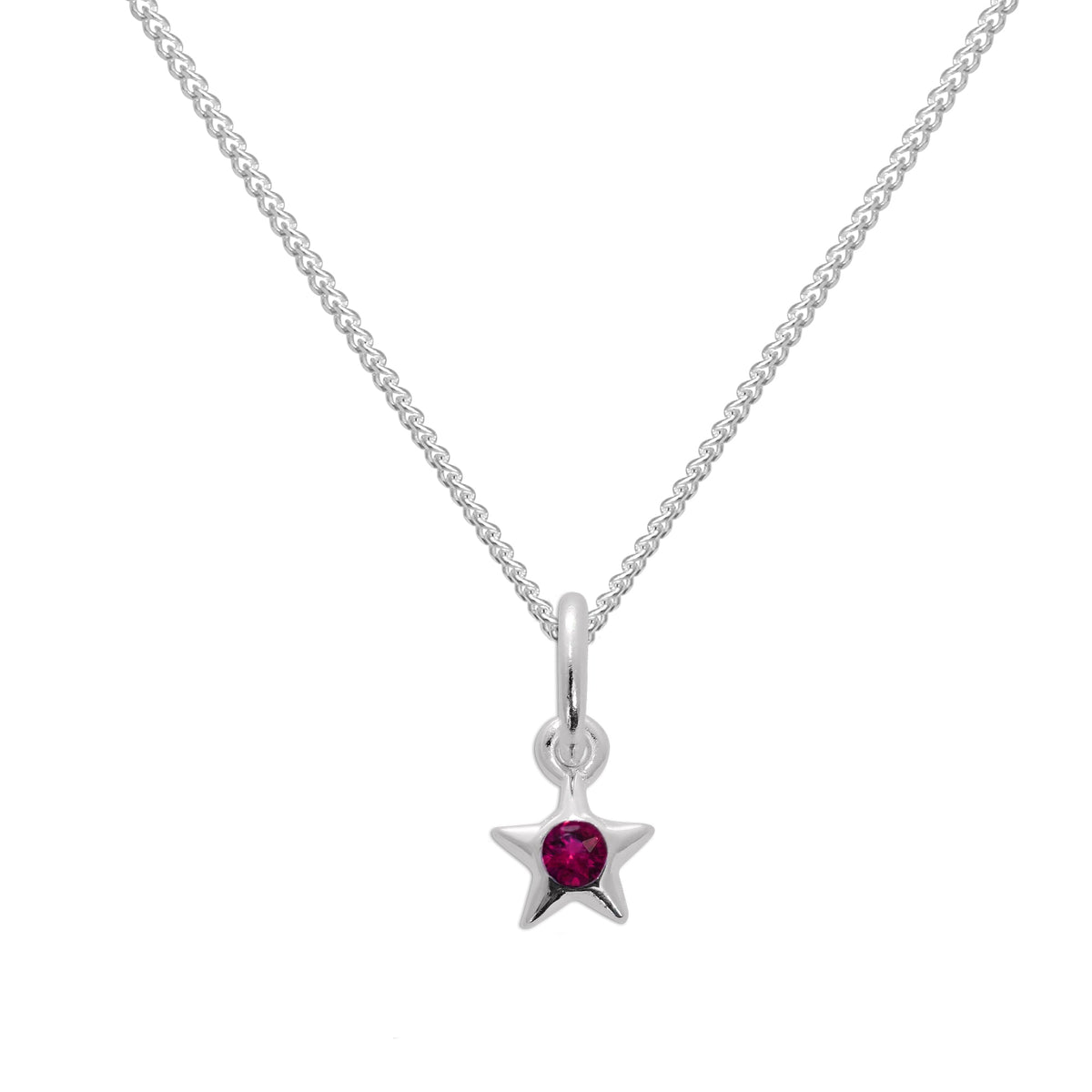 Collier avec pendentif étoile en argent sterling et cristal grenat CZ, pierre de naissance de janvier, 35 à 81 cm