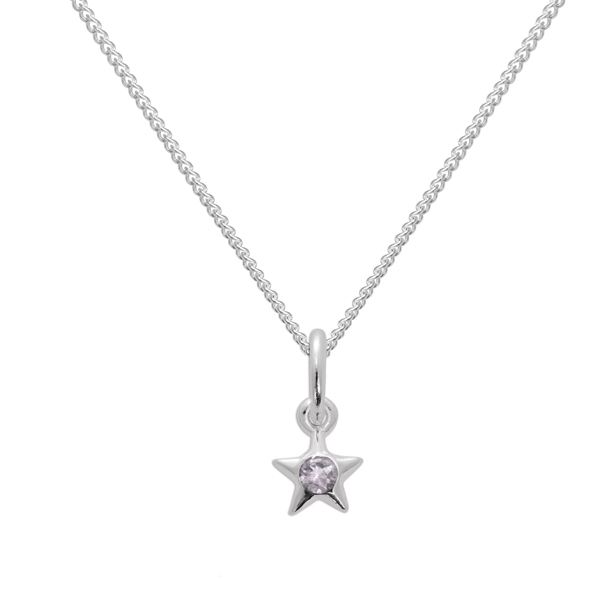 Collier avec pendentif étoile en argent sterling et cristal Alexandrite CZ, pierre de naissance du mois de juin, 35 à 81 cm