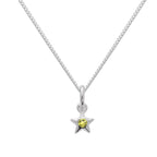 Collier avec pendentif étoile en argent sterling et cristal péridot CZ, pierre de naissance d'août, 35 à 81 cm