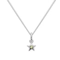 Collier avec pendentif étoile en argent sterling et cristal péridot CZ, pierre de naissance d'août, 35 à 81 cm
