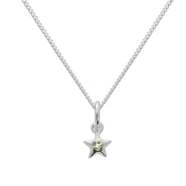 Collier avec pendentif étoile en argent sterling et cristal péridot CZ, pierre de naissance d'août, 35 à 81 cm