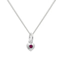 Collier en argent sterling et cristal CZ rubis avec pierre de naissance de juillet