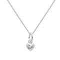 Collier en argent sterling et cristal CZ transparent avec pierre de naissance d'avril en forme de cœur