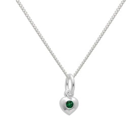 Collier en argent sterling et cristal émeraude CZ avec pierre de naissance du mois de mai