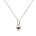 Collier cœur en argent sterling et cristal grenat CZ, pierre de naissance de janvier