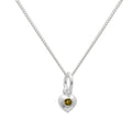 Collier cœur en argent sterling et cristal péridot CZ, pierre de naissance d'août