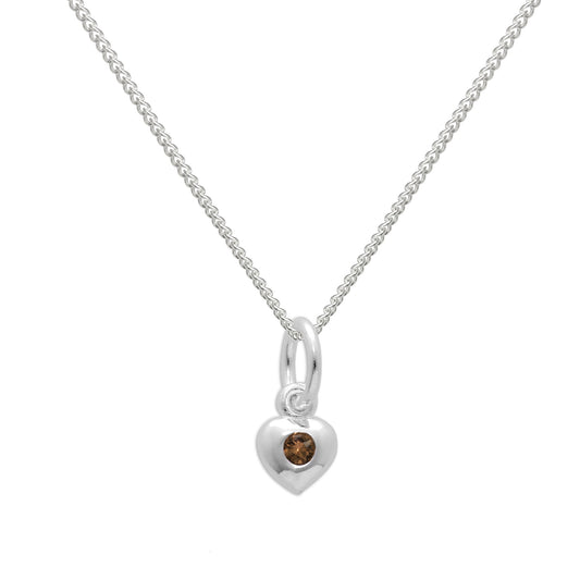Collier en argent sterling et cristal de citrine CZ avec pierre de naissance de novembre