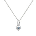 Collier cœur en argent sterling et cristal turquoise CZ, pierre de naissance de décembre