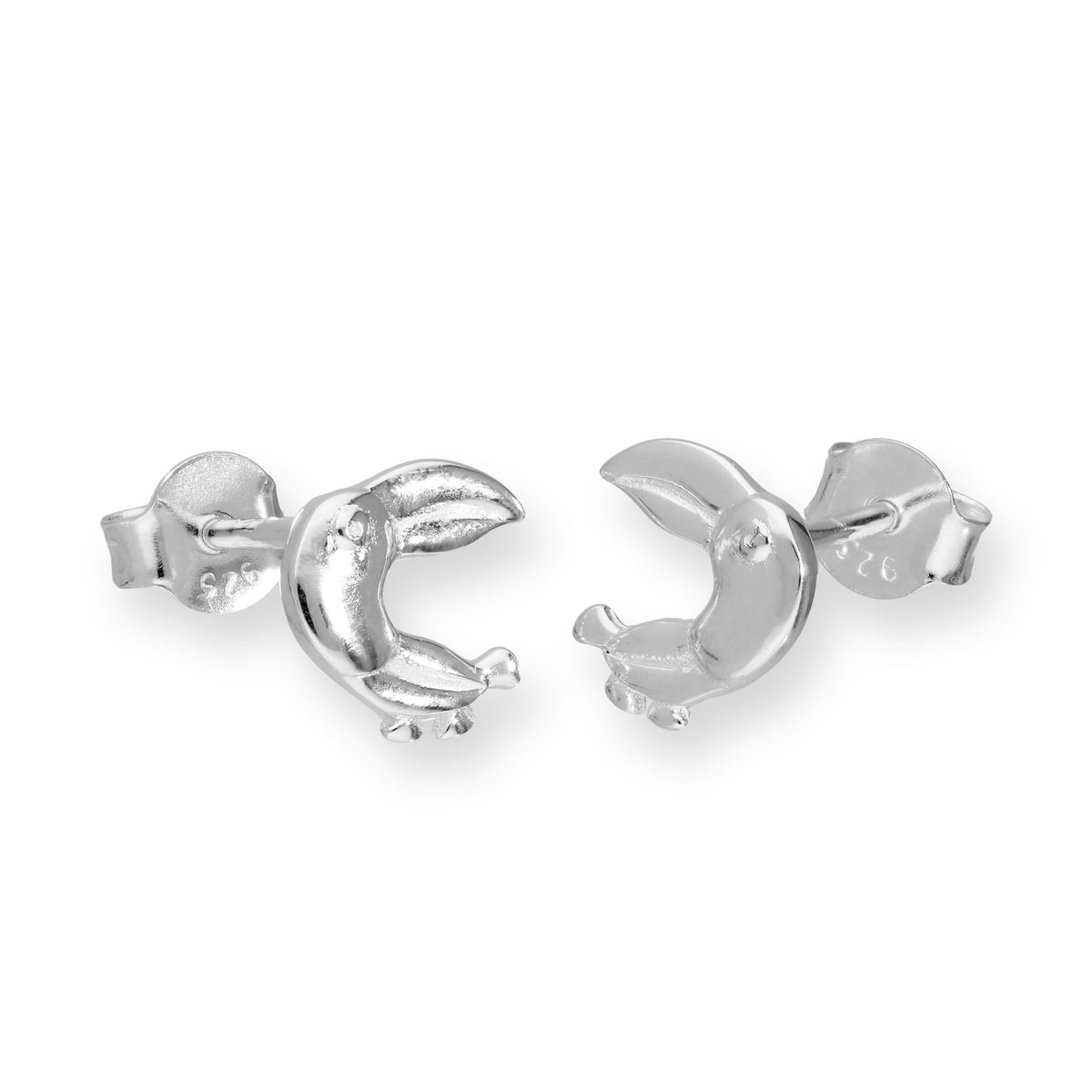 Boucles d'oreilles à tige toucan en argent sterling