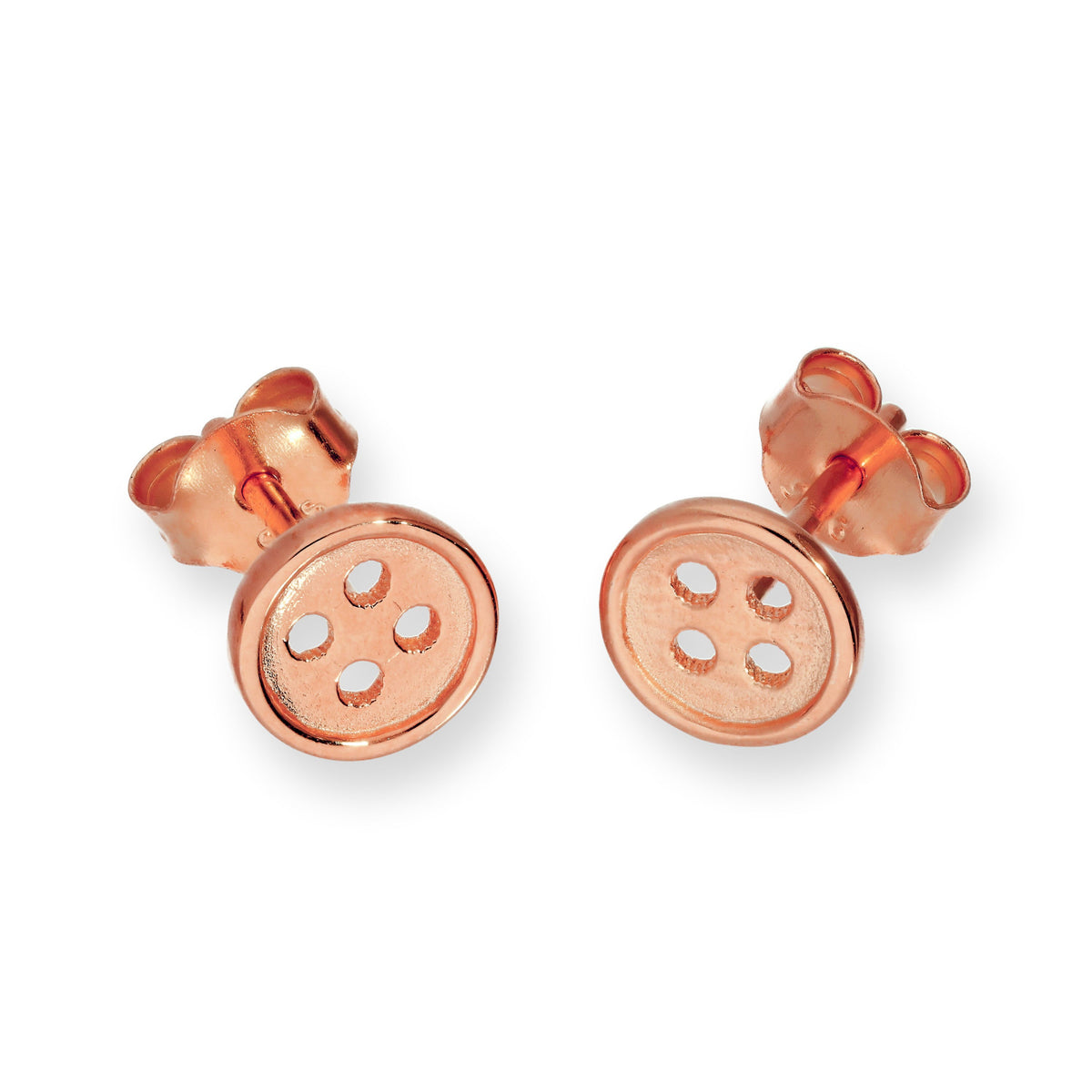 Boucles d'oreilles à tige rondes en argent sterling plaqué or rose