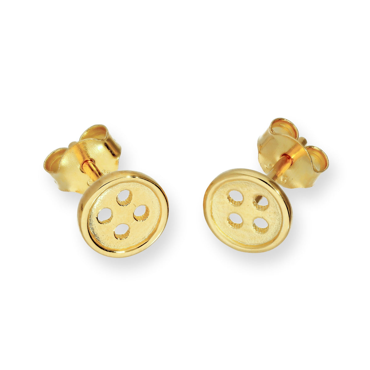 Boucles d'oreilles à tige rondes en argent sterling plaqué or