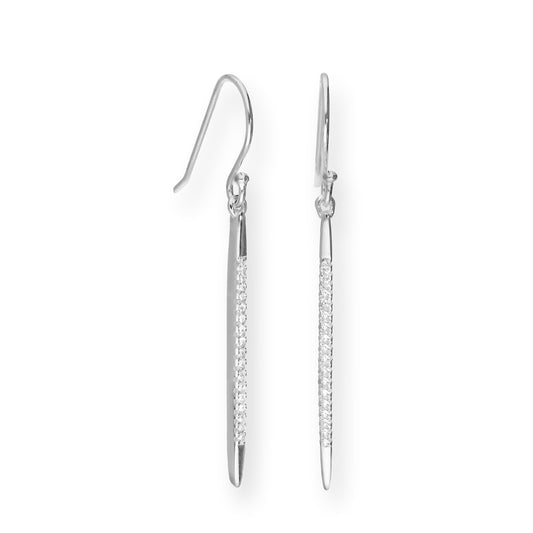 Boucles d'oreilles pendantes en argent sterling et cristal CZ transparent