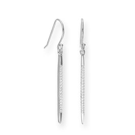Boucles d'oreilles pendantes en argent sterling et cristal CZ transparent