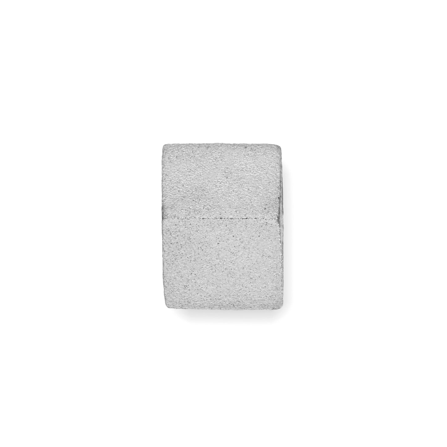 Breloque en forme de cube givré en or blanc plaqué rhodium 9 carats