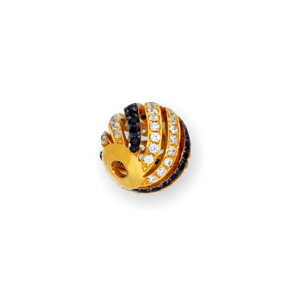 Breloque en or 9 carats et cristal CZ en forme de tourbillon ouvert