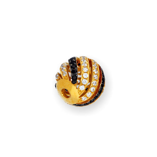 Breloque en or 9 carats et cristal CZ en forme de tourbillon ouvert