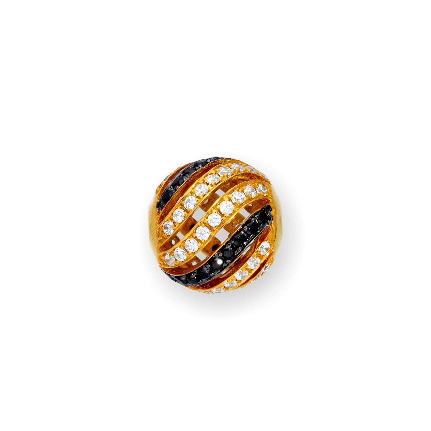 Breloque en or 9 carats et cristal CZ en forme de tourbillon ouvert