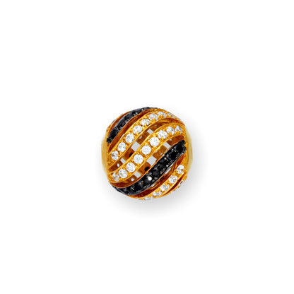 Breloque en or 9 carats et cristal CZ en forme de tourbillon ouvert
