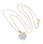 Collier pendentif cœur incrusté de cristaux CZ transparents et or 9 carats, 40 à 50 cm