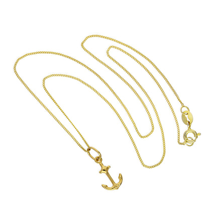 Collier pendentif ancre de navire en or 9 carats de 40 à 50 cm