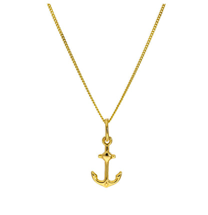 Collier pendentif ancre de navire en or 9 carats de 40 à 50 cm