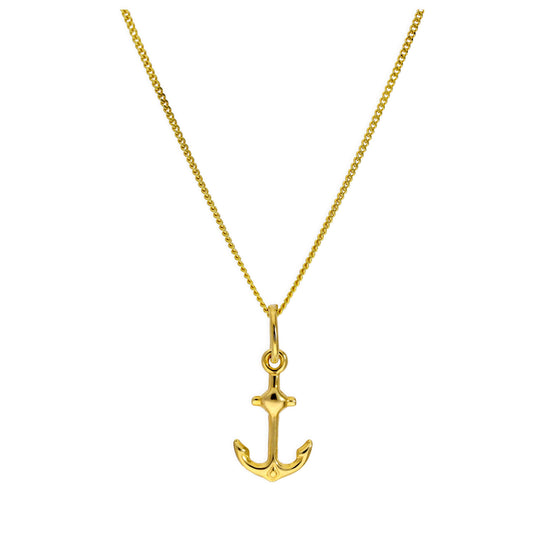 Collier pendentif ancre de navire en or 9 carats de 40 à 50 cm