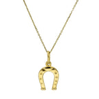 Collier pendentif fer à cheval porte-bonheur en or 9 carats, 40 à 50 cm
