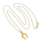 Collier pendentif fer à cheval porte-bonheur en or 9 carats, 40 à 50 cm