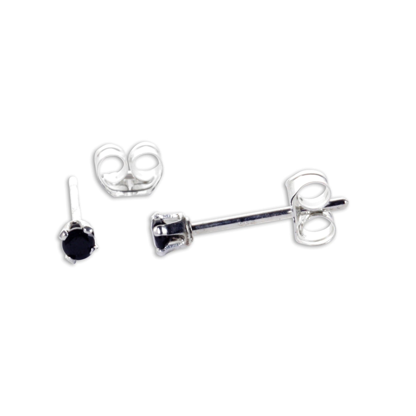 Boucles d'oreilles à tige rondes en argent sterling et oxyde de zirconium