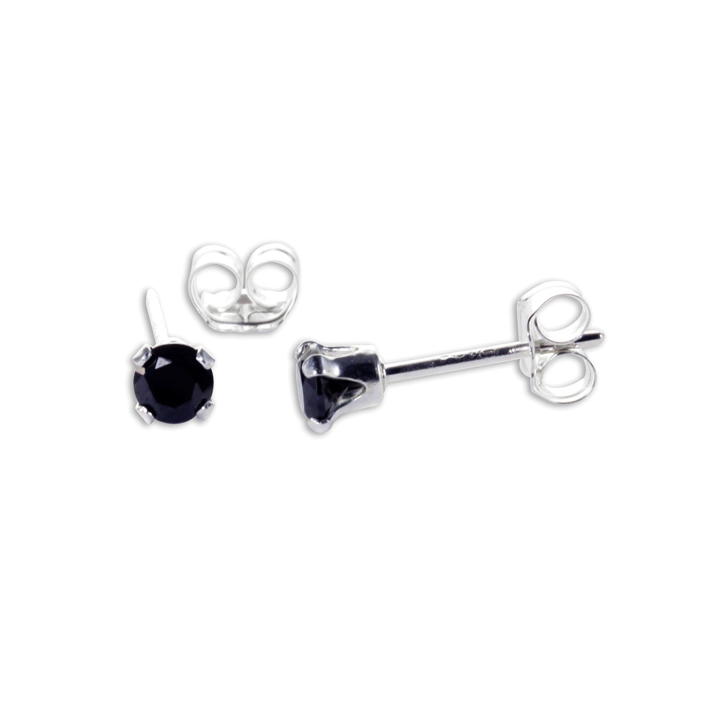 Boucles d'oreilles à tige rondes en argent sterling et oxyde de zirconium