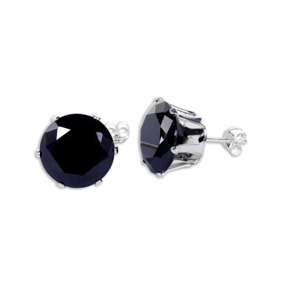 Boucles d'oreilles à tige rondes en argent sterling et oxyde de zirconium