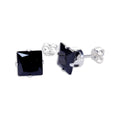 Boucles d'oreilles à tige carrées en argent sterling et oxyde de zirconium