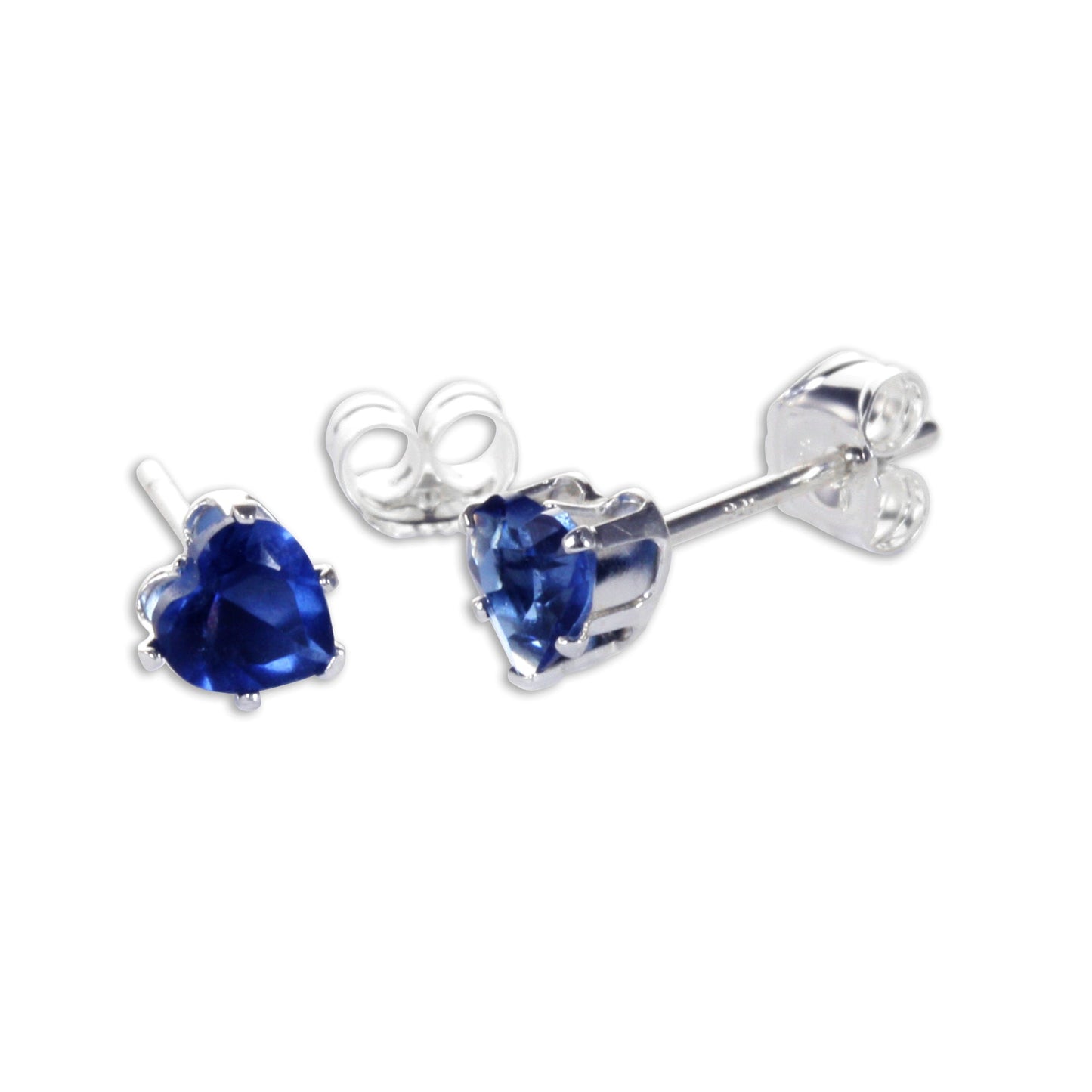 Boucles d'oreilles à tige en argent sterling avec cœur en zircone cubique de 4 mm