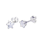Boucles d'oreilles à tige en argent sterling avec étoile en zircone cubique de 4 mm
