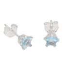 Boucles d'oreilles à tige en argent sterling avec étoile en zircone cubique de 4 mm