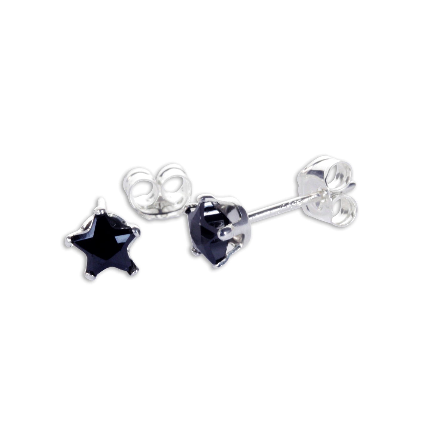 Boucles d'oreilles à tige en argent sterling avec étoile en zircone cubique de 4 mm