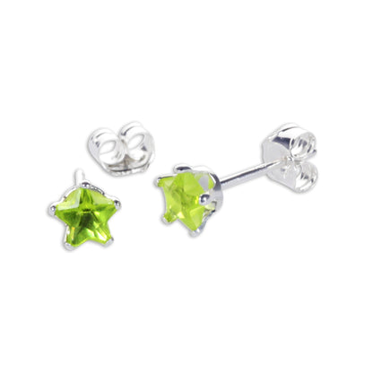 Boucles d'oreilles à tige en argent sterling avec étoile en zircone cubique de 4 mm