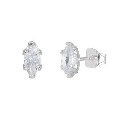 Boucles d'oreilles à tige en argent sterling avec zircones cubiques transparents