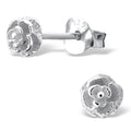 Boucles d'oreilles à tige en argent sterling avec fleur rose de 4 mm