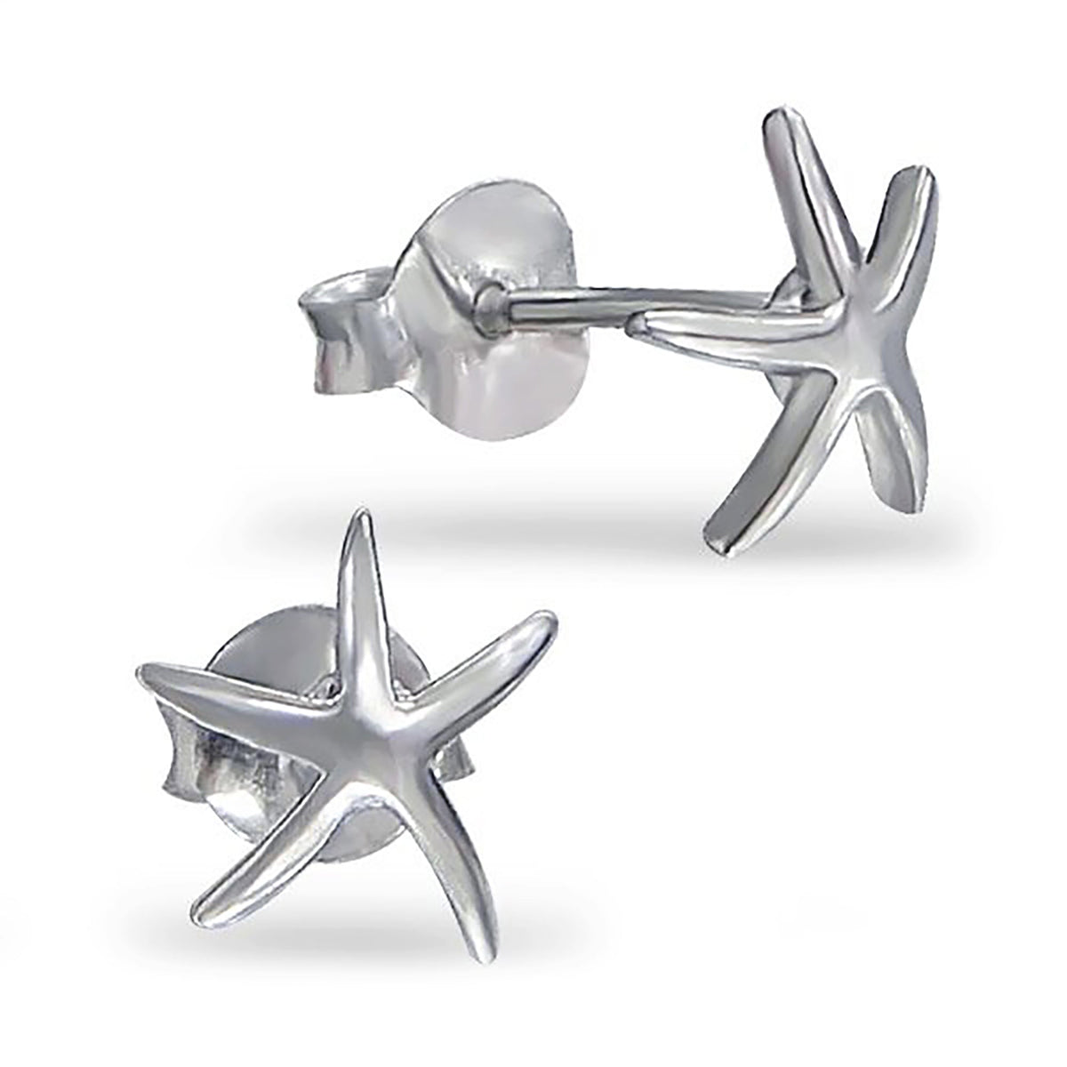 Boucles d'oreilles à tige en argent sterling en forme d'étoile de mer