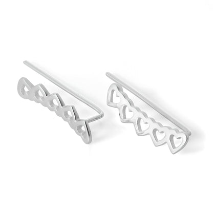 Boucles d'oreilles à tige en argent sterling avec 5 cœurs ouverts