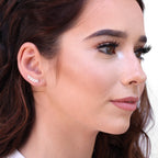Boucles d'oreilles à tige triangulaires ouvertes en argent sterling