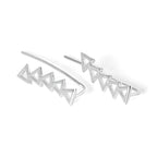 Boucles d'oreilles à tige triangulaires ouvertes en argent sterling