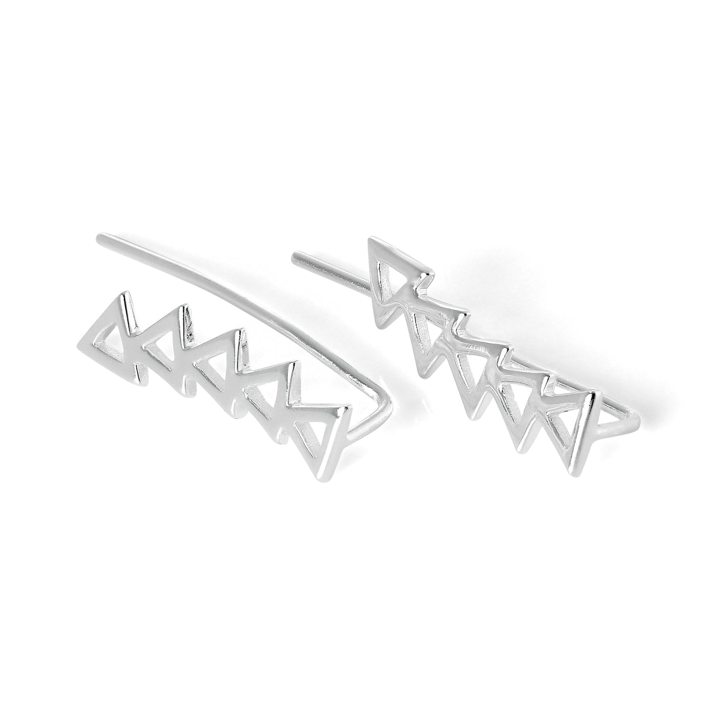 Boucles d'oreilles à tige triangulaires ouvertes en argent sterling