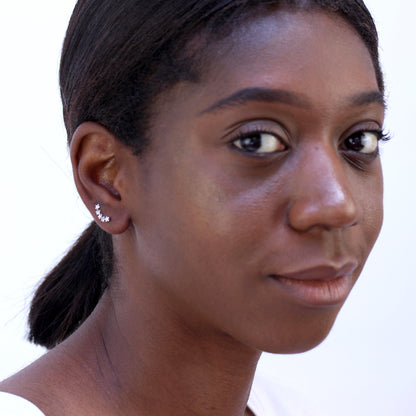 Boucles d'oreilles à tige en argent sterling avec étoiles