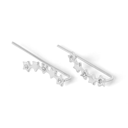 Boucles d'oreilles à tige en argent sterling avec étoiles