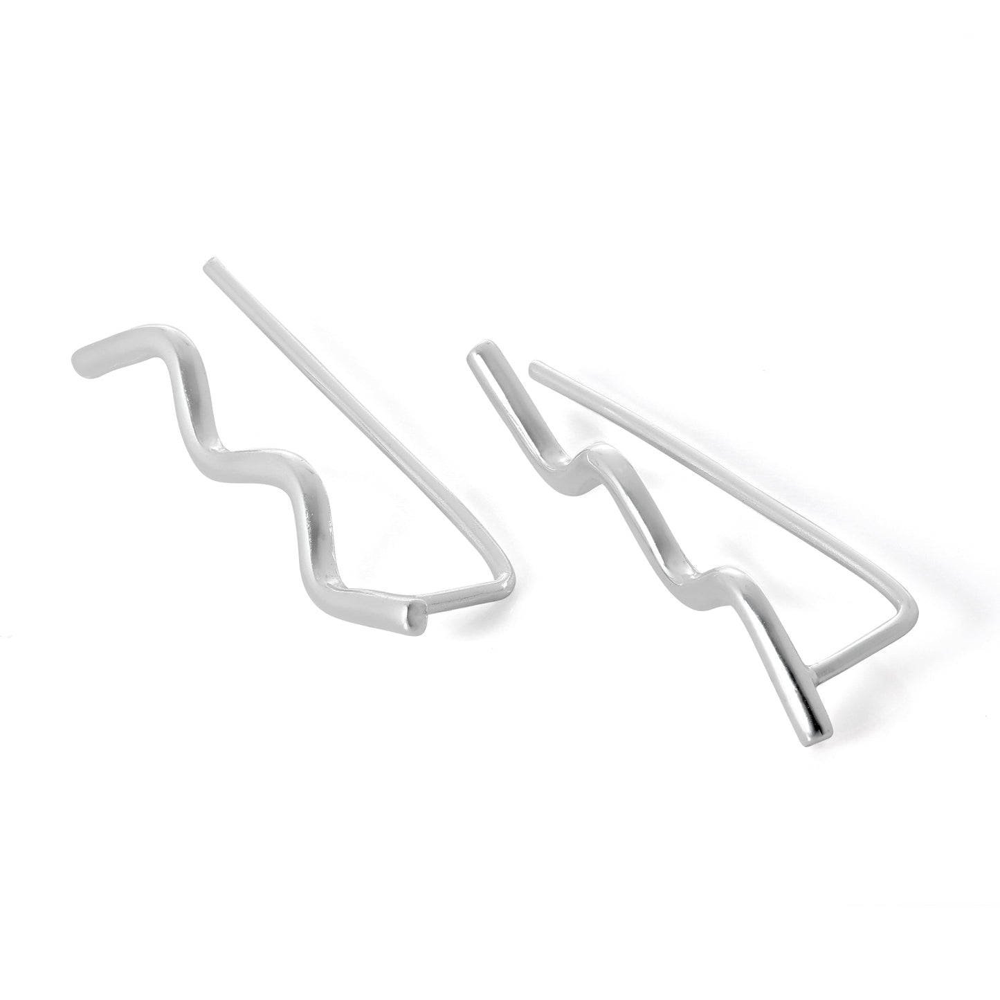 Boucles d'oreilles à tige ondulées en argent sterling
