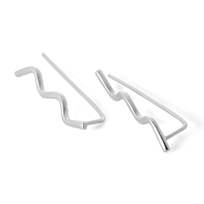 Boucles d'oreilles à tige ondulées en argent sterling