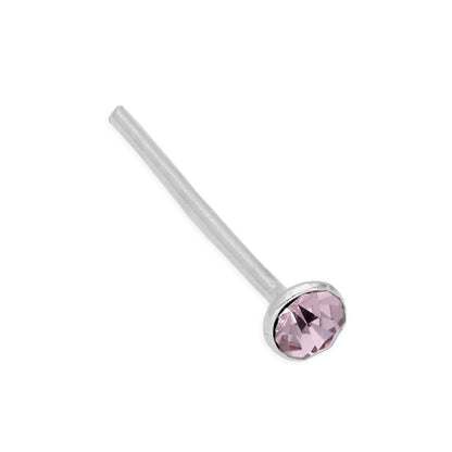 Piercings de nez en argent sterling et cristal CZ rond de 2 mm, calibre 24, courbés pour s'adapter - Couleurs mélangées