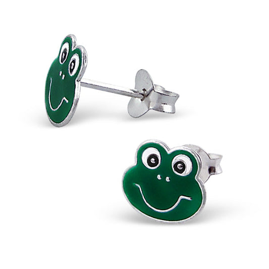 Boucles d'oreilles à tige en argent sterling en forme de grenouille